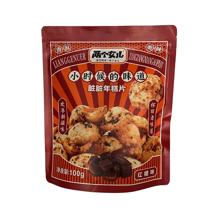 ข้าวเกรียบข้าวอบกรอบรสน้ำตาลทรายแดง 100 กรัม